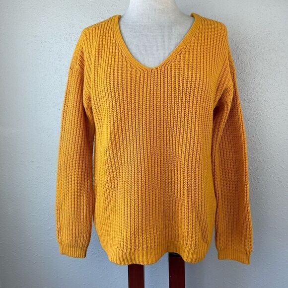 Rue 21 Yellow V-Neck Sweater Size M EUC - Picture 1 of 7